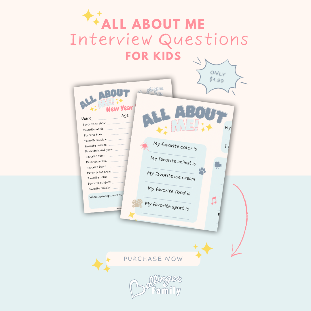 All About Me Interview Questions - Printable