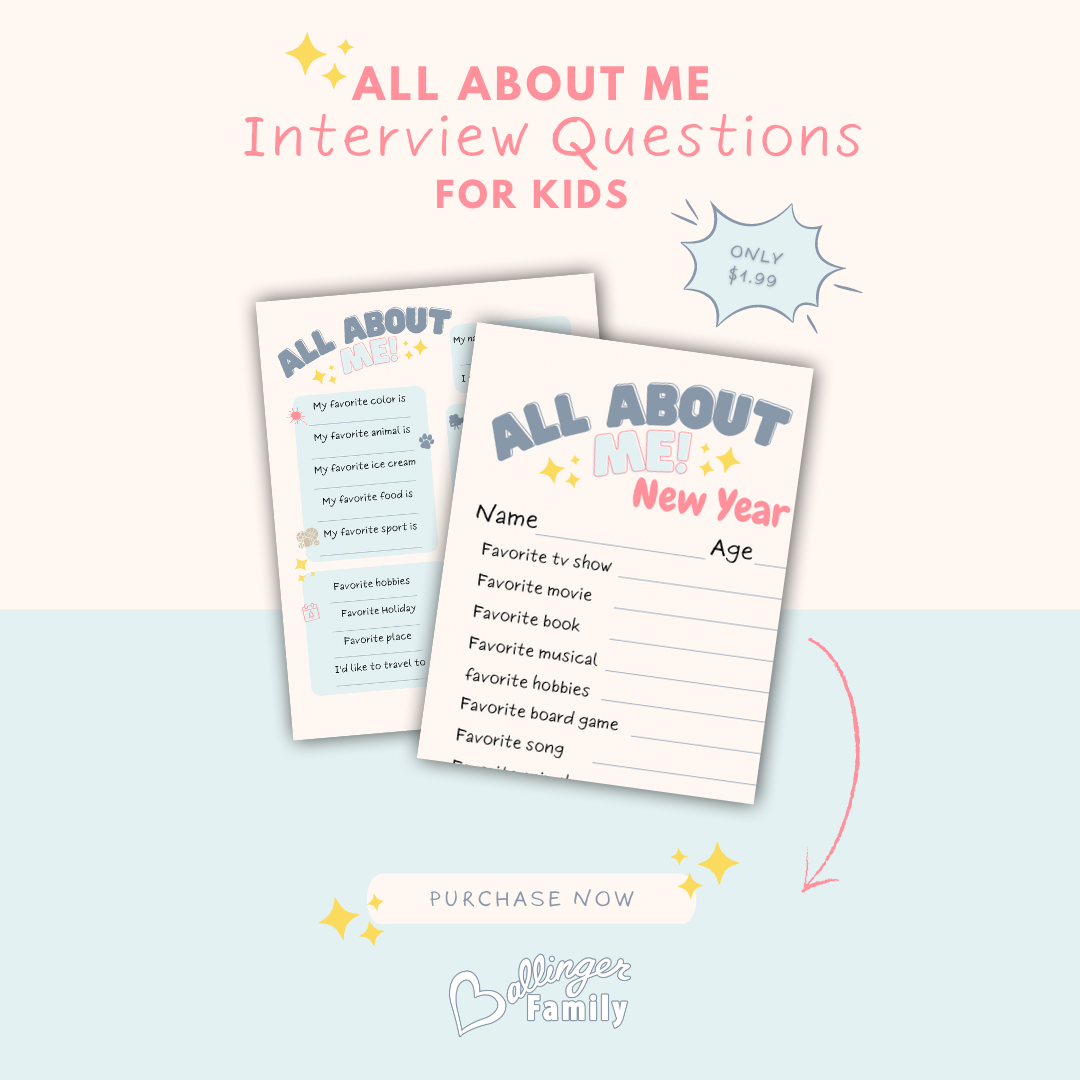 All About Me Interview Questions - Printable